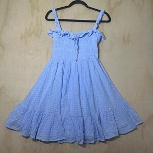 Indikah Tamika Blue Mini Flowy Dress Women’s Size Large NWT